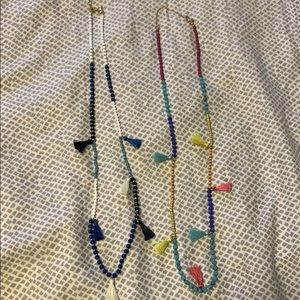 J.Crew beaded necklaces with tassels